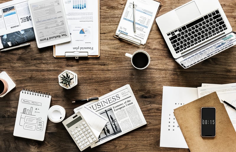 Workspace with Clock